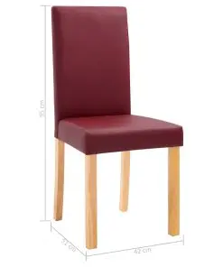 vidaXL Dining Chairs 4 pcs Red Faux Leather