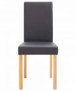 vidaXL Dining Chairs 2 pcs Grey Faux Leather