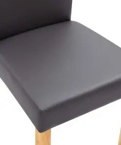 vidaXL Dining Chairs 2 pcs Grey Faux Leather