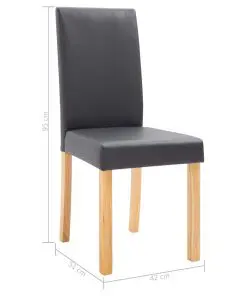 vidaXL Dining Chairs 2 pcs Grey Faux Leather