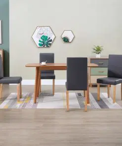 vidaXL Dining Chairs 4 pcs Grey Faux Leather