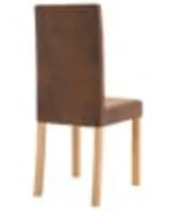 vidaXL Dining Chairs 2 pcs Brown Faux Suede Leather