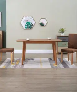 vidaXL Dining Chairs 2 pcs Brown Faux Suede Leather