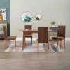 vidaXL Dining Chairs 4 pcs Brown Faux Suede Leather
