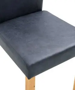 vidaXL Dining Chairs 2 pcs Grey Faux Suede Leather