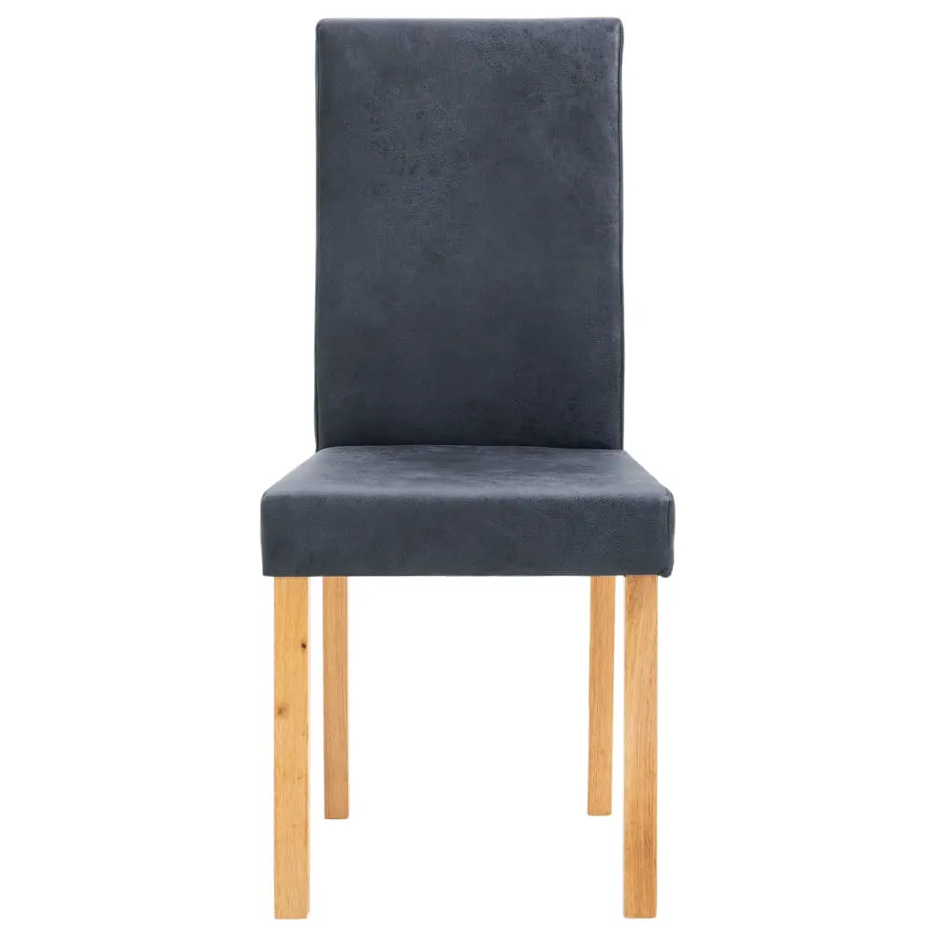 vidaXL Dining Chairs 4 pcs Grey Faux Suede Leather