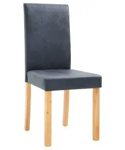 vidaXL Dining Chairs 4 pcs Grey Faux Suede Leather