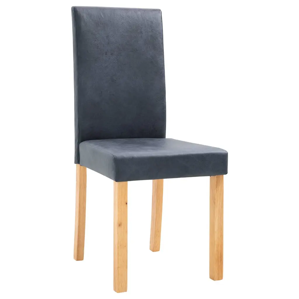 vidaXL Dining Chairs 4 pcs Grey Faux Suede Leather