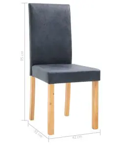 vidaXL Dining Chairs 4 pcs Grey Faux Suede Leather