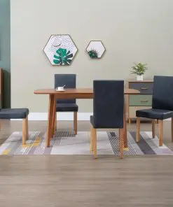 vidaXL Dining Chairs 4 pcs Grey Faux Suede Leather