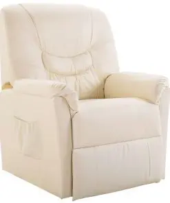 vidaXL Reclining Chair Cream Faux Leather vidaXL Reclining Chair Cream Faux Leather