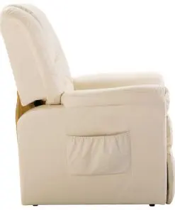 vidaXL Reclining Chair Cream Faux Leather