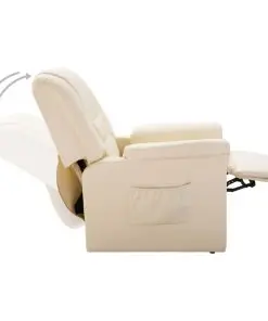 vidaXL Reclining Chair Cream Faux Leather