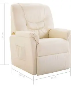 vidaXL Reclining Chair Cream Faux Leather