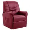 vidaXL Reclining Chair Wine Red Faux Leather