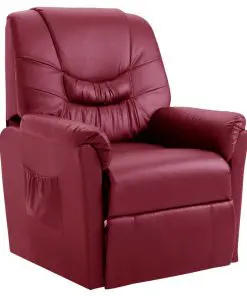 vidaXL Reclining Chair Wine Red Faux Leather
