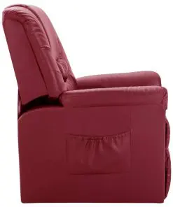 vidaXL Reclining Chair Wine Red Faux Leather