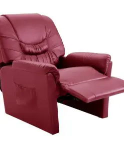 vidaXL Reclining Chair Wine Red Faux Leather