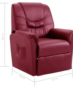 vidaXL Reclining Chair Wine Red Faux Leather