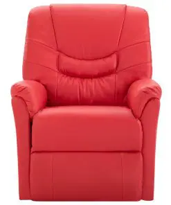 vidaXL Reclining Chair Red Faux Leather