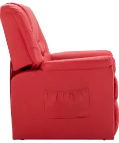 vidaXL Reclining Chair Red Faux Leather