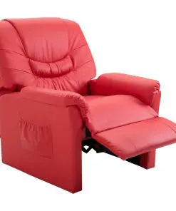 vidaXL Reclining Chair Red Faux Leather