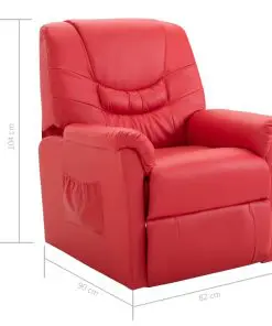 vidaXL Reclining Chair Red Faux Leather