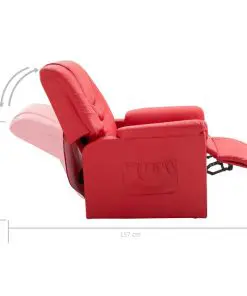 vidaXL Reclining Chair Red Faux Leather