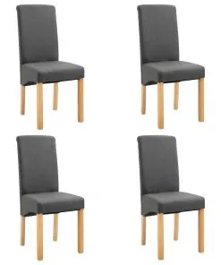 vidaXL Dining Chairs 4 pcs Grey Fabric