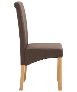 vidaXL Dining Chairs 2 pcs Brown Fabric