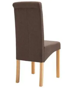 vidaXL Dining Chairs 2 pcs Brown Fabric