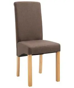vidaXL Dining Chairs 4 pcs Brown Fabric