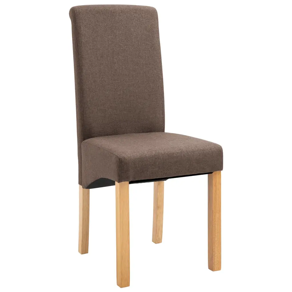 vidaXL Dining Chairs 4 pcs Brown Fabric