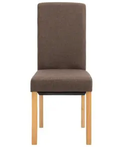 vidaXL Dining Chairs 4 pcs Brown Fabric