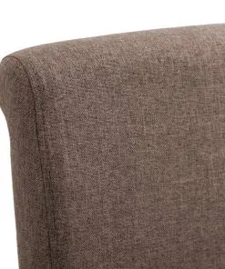 vidaXL Dining Chairs 4 pcs Brown Fabric