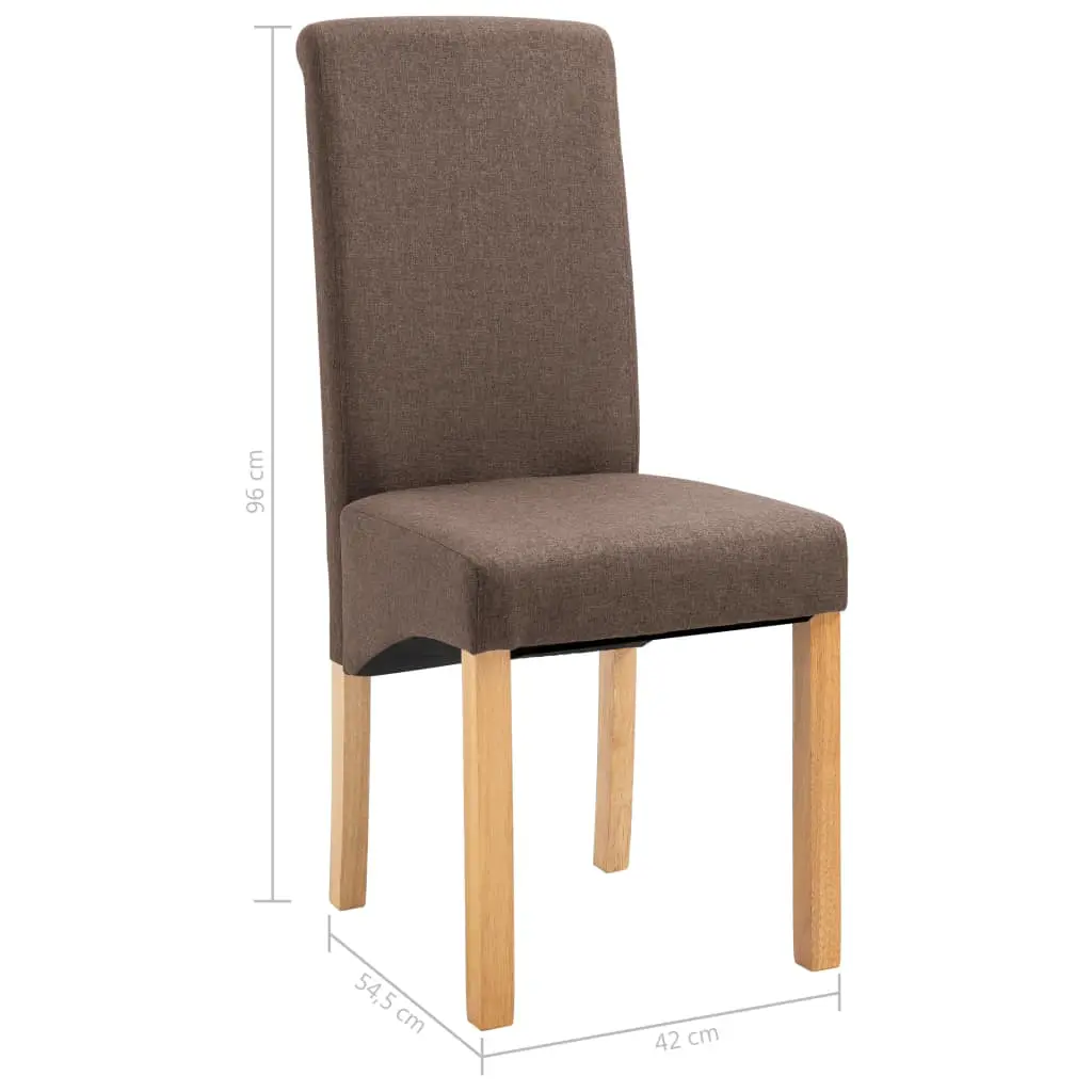 vidaXL Dining Chairs 4 pcs Brown Fabric