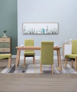 vidaXL Dining Chairs 4 pcs Green Fabric