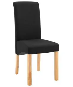 vidaXL Dining Chairs 4 pcs Black Fabric