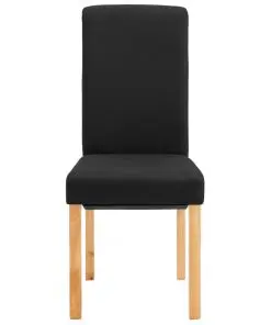 vidaXL Dining Chairs 4 pcs Black Fabric