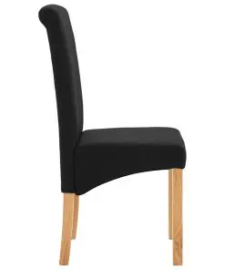 vidaXL Dining Chairs 4 pcs Black Fabric