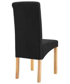 vidaXL Dining Chairs 4 pcs Black Fabric
