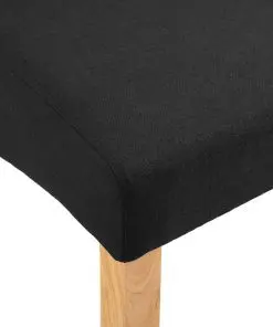 vidaXL Dining Chairs 4 pcs Black Fabric