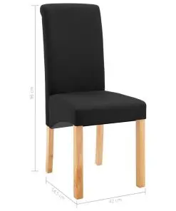 vidaXL Dining Chairs 4 pcs Black Fabric