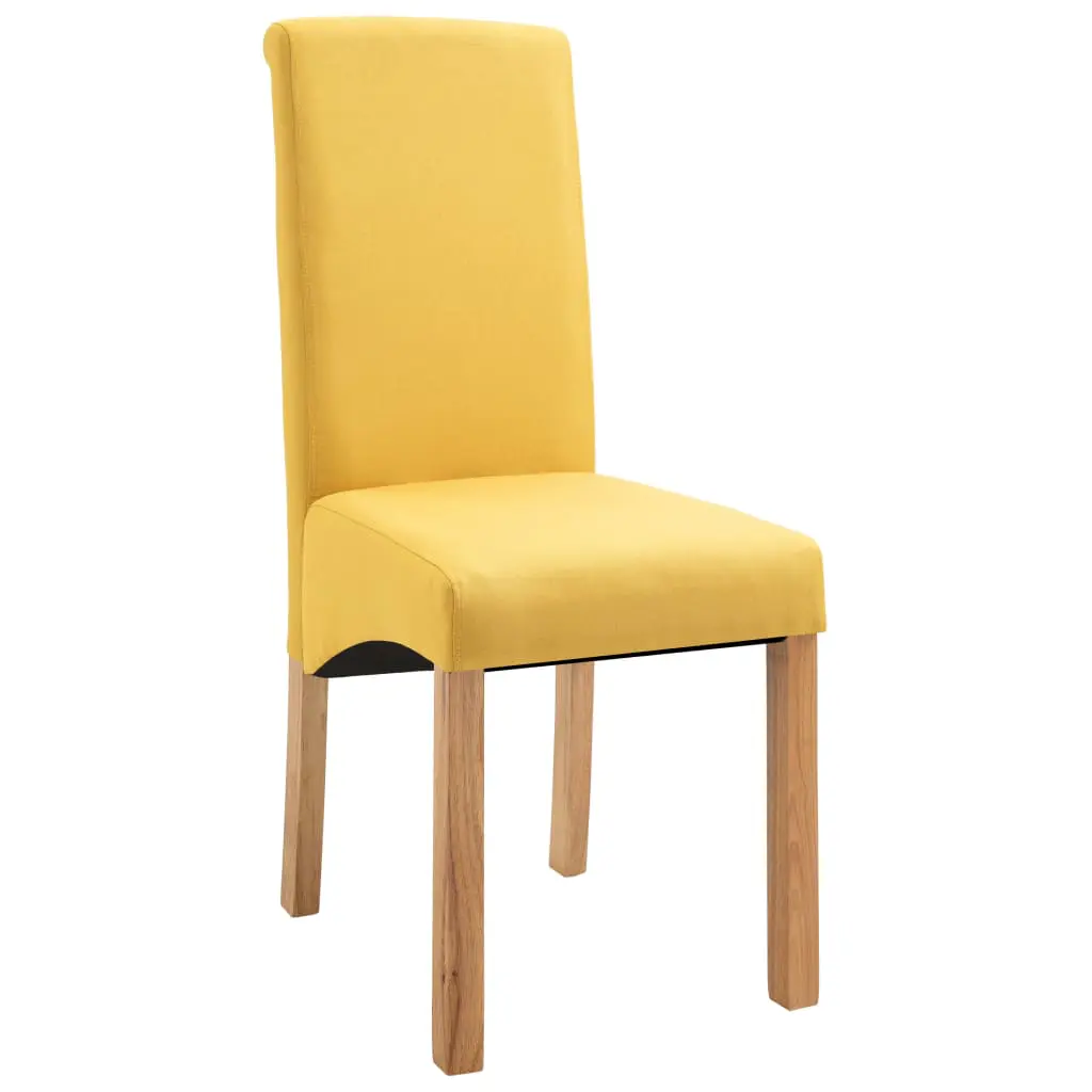 vidaXL Dining Chairs 2 pcs Yellow Fabric