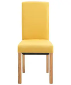 vidaXL Dining Chairs 2 pcs Yellow Fabric