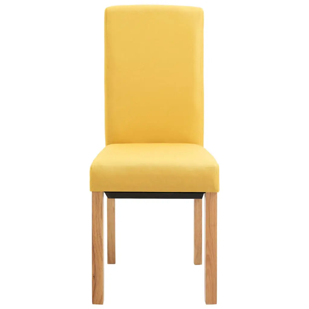 vidaXL Dining Chairs 2 pcs Yellow Fabric
