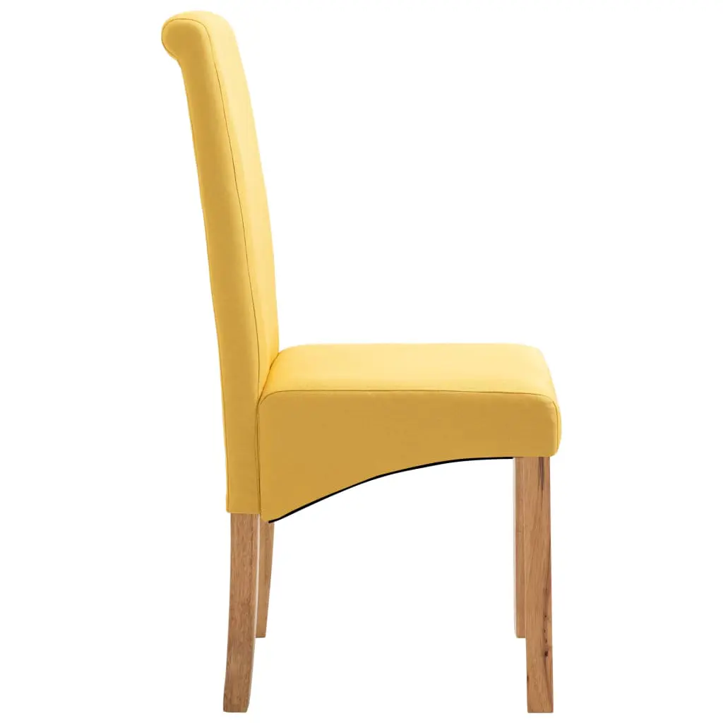 vidaXL Dining Chairs 2 pcs Yellow Fabric