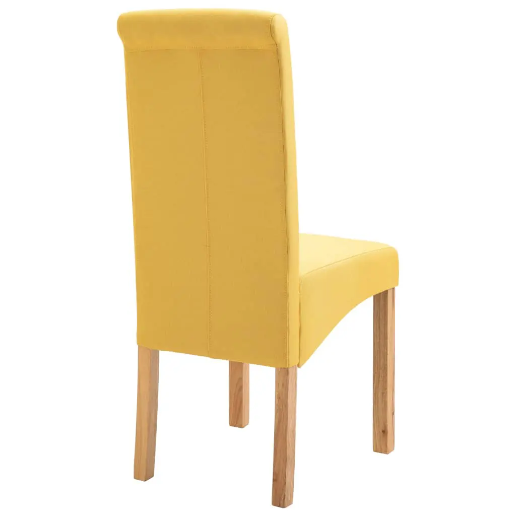 vidaXL Dining Chairs 2 pcs Yellow Fabric