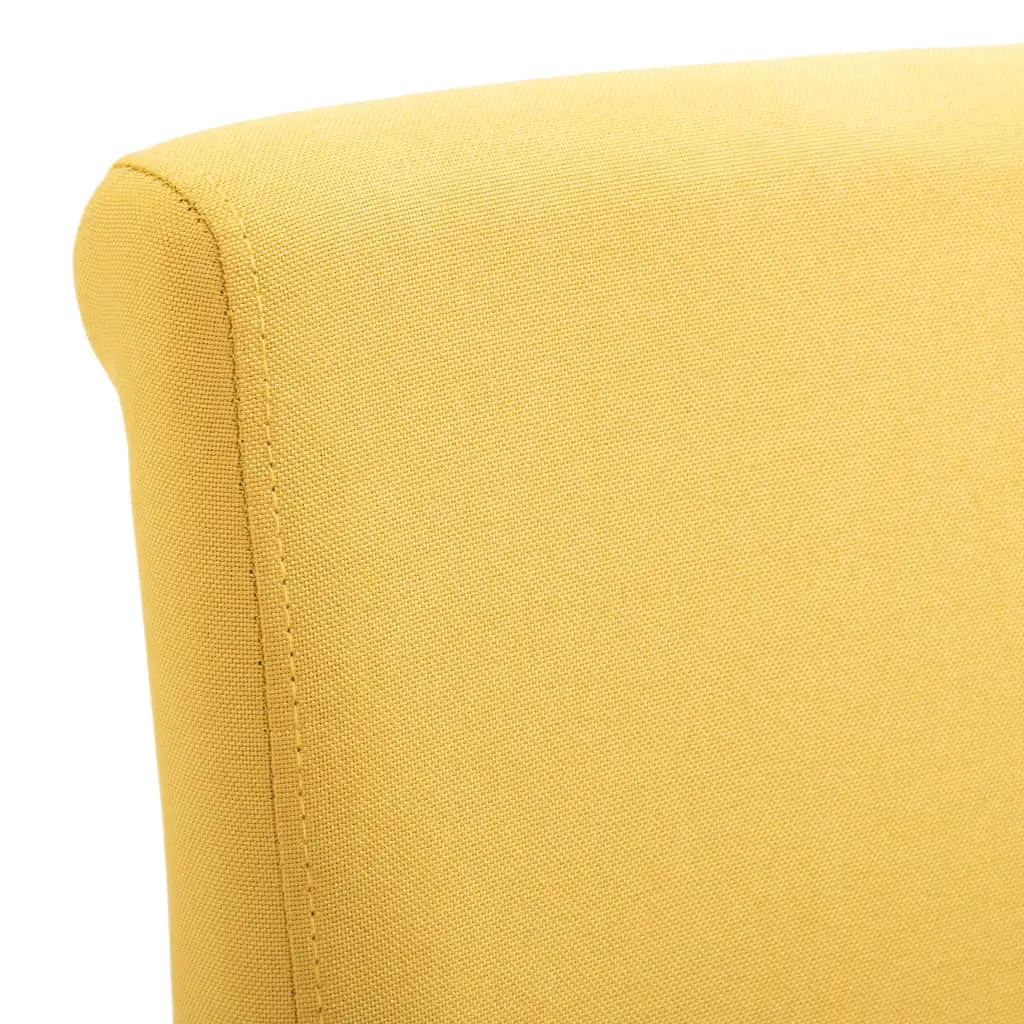 vidaXL Dining Chairs 2 pcs Yellow Fabric