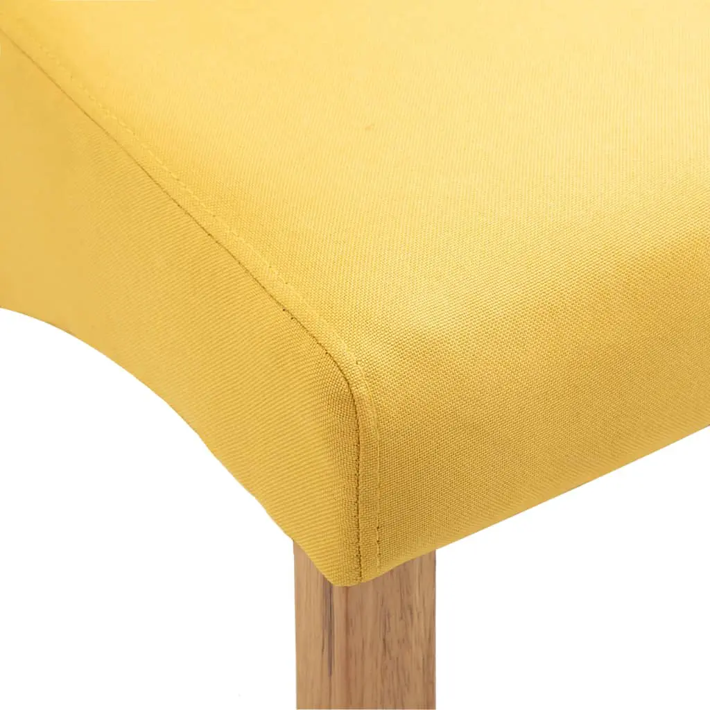vidaXL Dining Chairs 2 pcs Yellow Fabric
